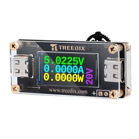 Treedix USB Tester USB Type C to Type C QC PD3.0 Trigger Module with LCD Screen Type-C Female Interface 5V 9V 12V 15V 20V 5A Adjustable Voltage Current Power Supply, PD2.0/PD3.0,QC2.0/QC3.0,BC1.2