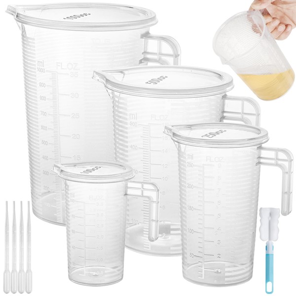 Realure Set of 4 Measuring Cups Plastic Measuring Cups with