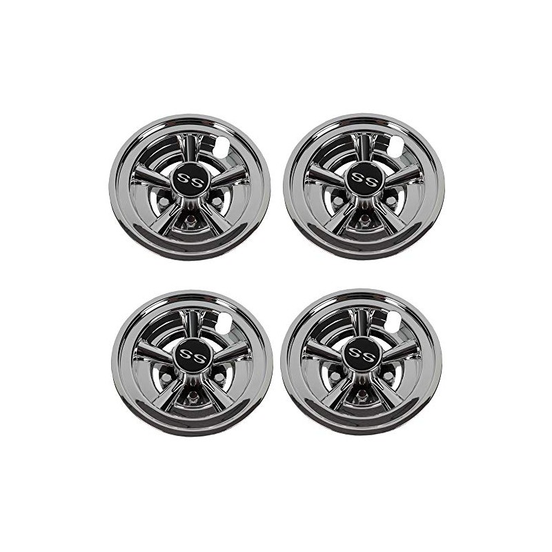 Golf Cart 8" SS Wheel Covers Hub Caps, Set of