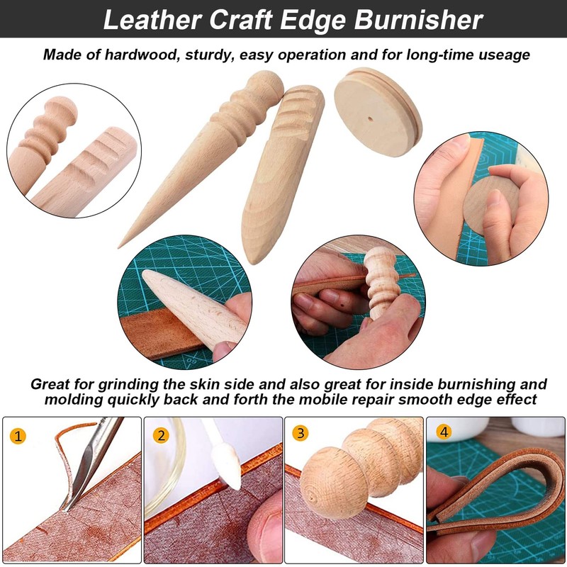 Leather Craft Hand Tools Kit Leather Working Tools Set incl.