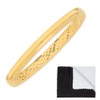 5.8mm Gold Plated Diamond-Cut Pattern Bangle Bracelet, Circumference: Medium