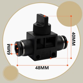 Bwintech 2 Pcs 6 mm Hose AD Air Flow Control Ball Valve Push to Connect Straight Pneumatic Union Fitting