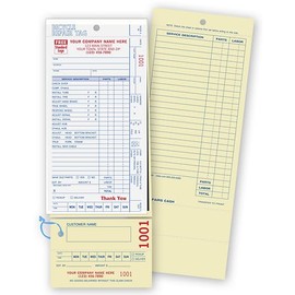 5Forms 364 Bicycle Repair Tags with Detachable Claim Check Carbons 4 1/4 x 11 Quantity 250 2 Parts