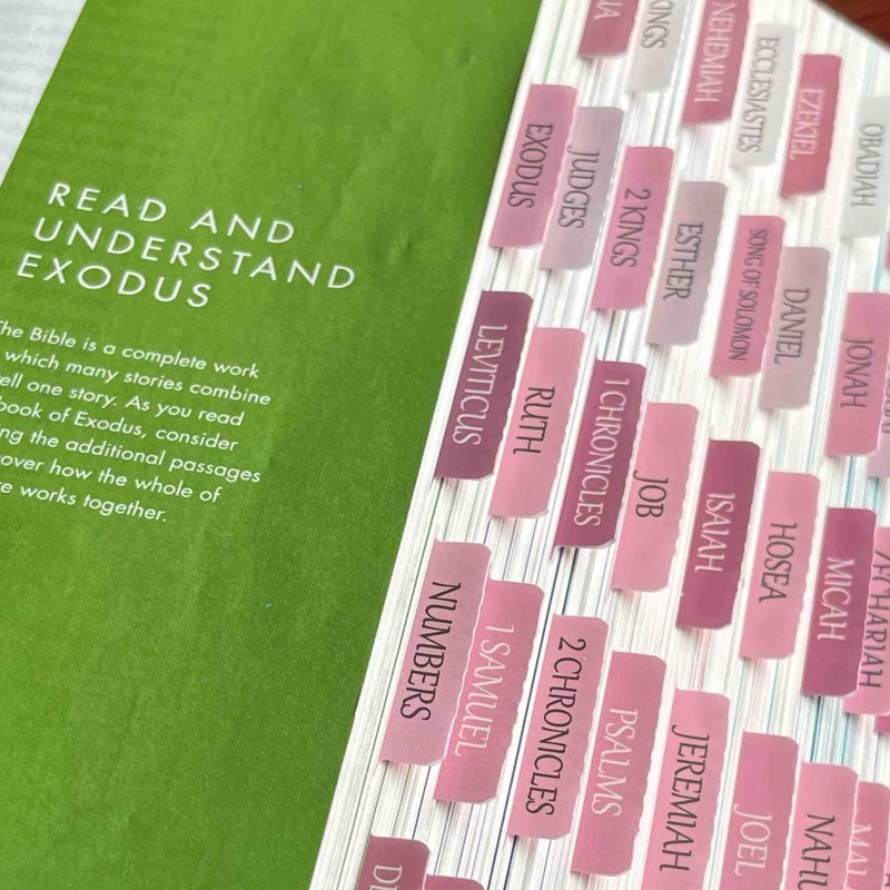 Laminated Bible Tabs, Reposition Large Print Stickers, Easy to Read