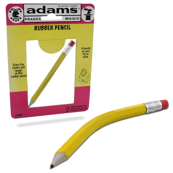 Adams Pranks and Magic - Rubber Pencil - Classic Novelty Prank Toy