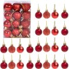 30mm/12Pcs Christmas Baubles Shatterproof Red, Christmas Tree Decorations Ball Ornaments