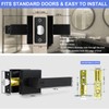 RAZCC Privacy Door Levers, 3 Pack Matte Black Door Handles