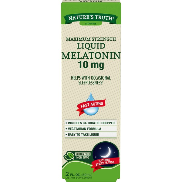 Nature's Truth Maximum Strength Liquid Melatonin 10 mg, 2 fl oz