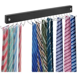 Tie Rack Wall Mounted, Tie, Belt and Scarf Hanger 20 Hook, Tie and Belt Organizer