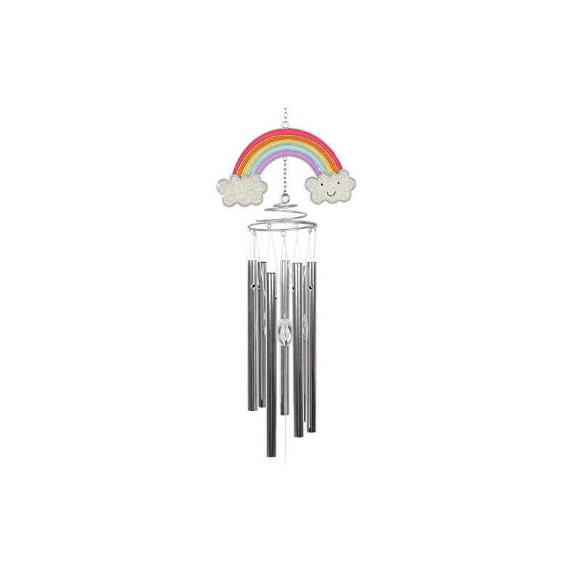 Jones Home and Gift UO_48327 Rainbow Windchime | 1pc, Silver