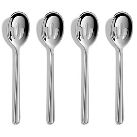 Slotted Serving Spoon,Forged 18/10 Stainless Stainless Steel Colander Spoon Buffet Banquet Spoons,8.7 Inch,Set of 4,Heavy Duty and Dishwasher Safe