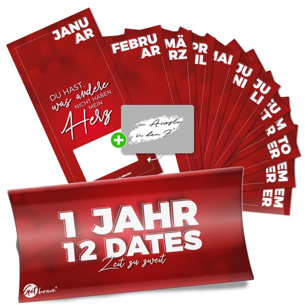 getbrave 1 Jahr, 12 Dates - Das Geschenk für gemeinsame