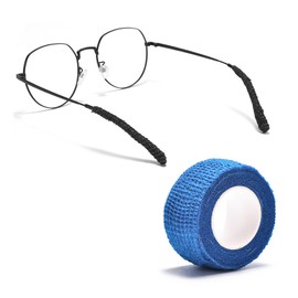 Glasses Ear Cushion Bandage, Eye Glasses Ear Grippers Anti Slip, Glasses Temple Tips, Glasses Arm Cushion, Eyeglass Ear Cushions for Pain, Temple Sleeves Tips Ear Pads for Glasses,Blue