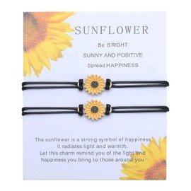 Matching Bracelets Gifts for Women, Sunflower Bracelet Set Gift for Women Best Friend Birthday Graduation Gifts for friend bestie Spiritual Gifts for Daughters Sister