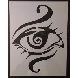 Reusable Sturdy Stencil 3rd Third Eye Chakra Yoga Chakras 8.5" x 11" Stencil Logo Cut Stencil Sheet (not Paper) Arts and Crafts Material Scrapbooking for Airbrush Painting Drawing