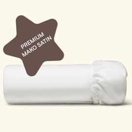 Amqua Fitted Sheet, 90 x 200 cm, Cotton White, Fitted Sheet 90 x 200 cm High Mattress up to 30 cm Base Height, Premium Cotton Satin Bed Sheet, Plain Fitted Sheet, Extra Soft, Niva