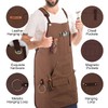 Rtcimoic Multi-Functional Men's Tool Apron, Multi-Pocket Canvas Apron, Welding, Carpenter,