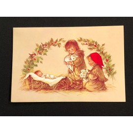 Artis Vintage Christmas Cards Nativity Bible Verse Manger Lot of 4 NOS w/ Envelopes