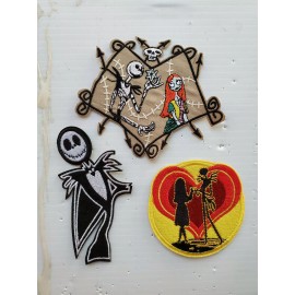 Nightmare Before Christmas 3"- 4" Embroidered Patch Set of 3- Mailed from USA