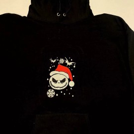Unbranded The Nightmare Before Christmas Embroidered Hoodie with Pockets - (Small)