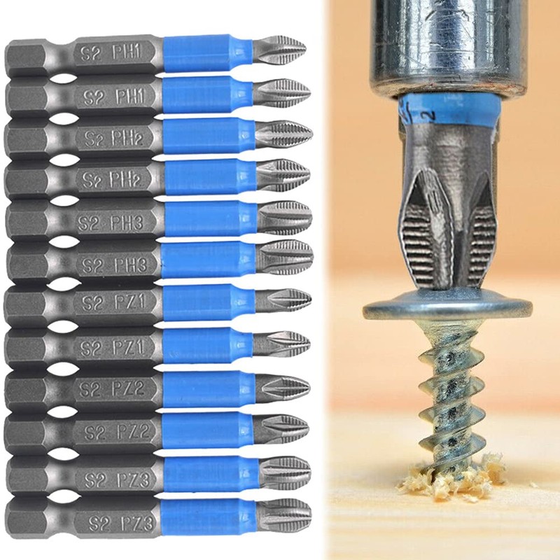 Saipor 12-Piece Magnetic Phillips Pozidriv Screwdriver Bit Set PH/PZ Bits
