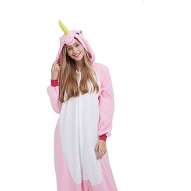 SimZoo Adult Animal Onesie Pajamas, Men and Women's Unicorn Costume Sleepwear, One-Piece Unisex Homewear 2X-Large
