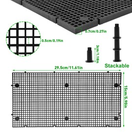 LINLAN 8 Pieces High-Density Aquarium Grid Plastic with 48 Brackets, Fish Tank Divider, Egg Crate for DIY Filtration and Bottom Protection in Aquascaping