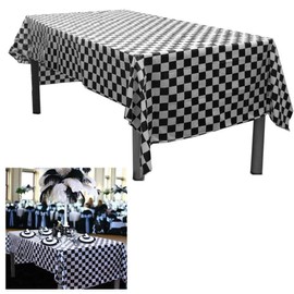 xutong Black and White Checkered Plastic Tablecloths, Disposable Plastic Party Table Covers Measures 54" X 108" Racing Party Decoration, Each Table Cover Is Individually Packaged for Later Use 2 PACK