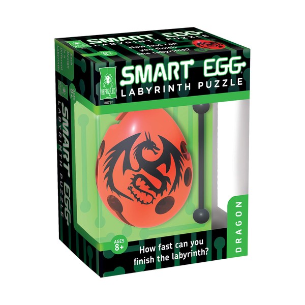 Bepuzzled Dragon 1-Layer, Smart Egg Labyrinth Puzzle Maze for Kids Age 8 and Above- Red,Black (Level 2) Great Easter Egg Hunt Gift