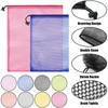 24 Pcs Mesh Bags Drawstring Mesh Laundry Bag Stuff Sack