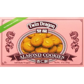 Twin Dragon Almond Cookies 15 Oz, Pack of 4