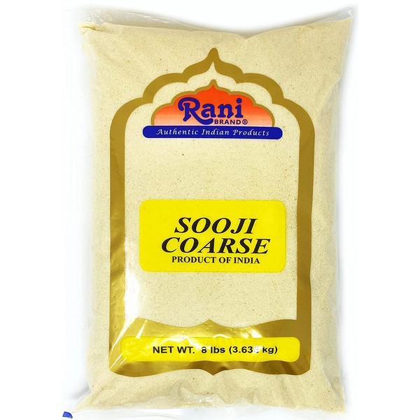 Rani Sooji Coarse (Farina, Suji, Rava, Rawa, Wheat Semolina) Flour 8lbs (128oz) ~ All Natural | Vegan | NON-GMO | Indian Origin