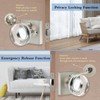 Coolnews Crystal Door Knobs with Lock, Satin Nickel Finish for