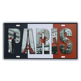 SUMIK Placa decorativa para pared, diseño con texto en inglés Paris