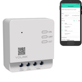 YoLink Relay, Smart Switch, YoLink 1/4 Mile Super Long Range Smart Relay Compatible with Alexa, Google, and IFTTT, Max. 5 amps - Hub Required
