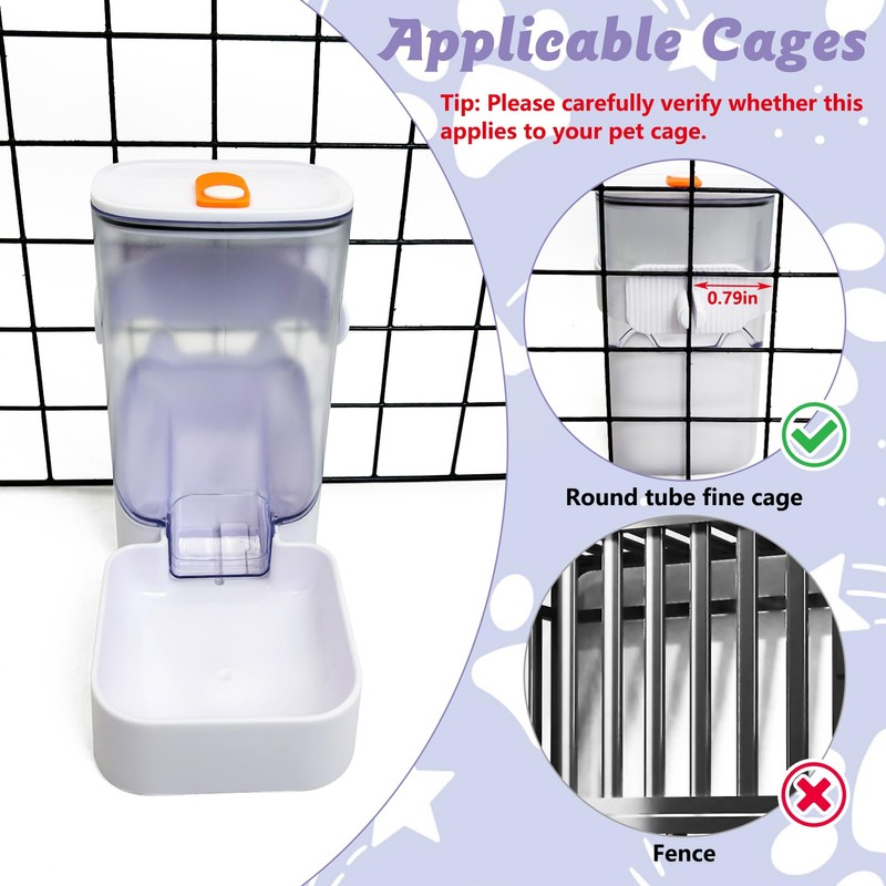 Apatal 34oz Automatic Rabbit Food Dispenser for Cage Hanging Guinea
