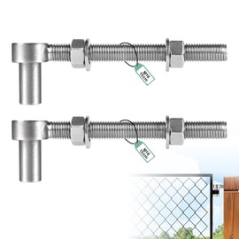 SUPAWAY Pack of 2 Hinge Garden Gate M16 x 150 mm J-Bolt Gate Hinge, Heavy Duty Gate Hinges, Adjustable Gate Hinges, 304 Stainless Steel Brackets for Metal Farm Gates, Pasture Gate, Double Rod Mat