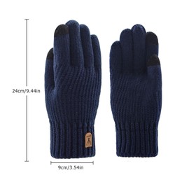 YAMEIZE Touch Screen Warm Winter Knitted Gloves - for Men Women Thermal Winter Thick Knitted Gloves Outdoor