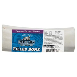 Redbarn Filled Dog Bones | Natural Long-Lasting Dental Treats; Suitable for Aggressive Chewers | Large (6") - 5 Bones (Peanut Butter)