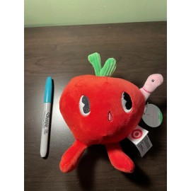 Target NWT APPLE PLUSH W/ WORM RETRO VEGGIE TARGET BULLSEYE SPRING 2025 SOFT CUTE