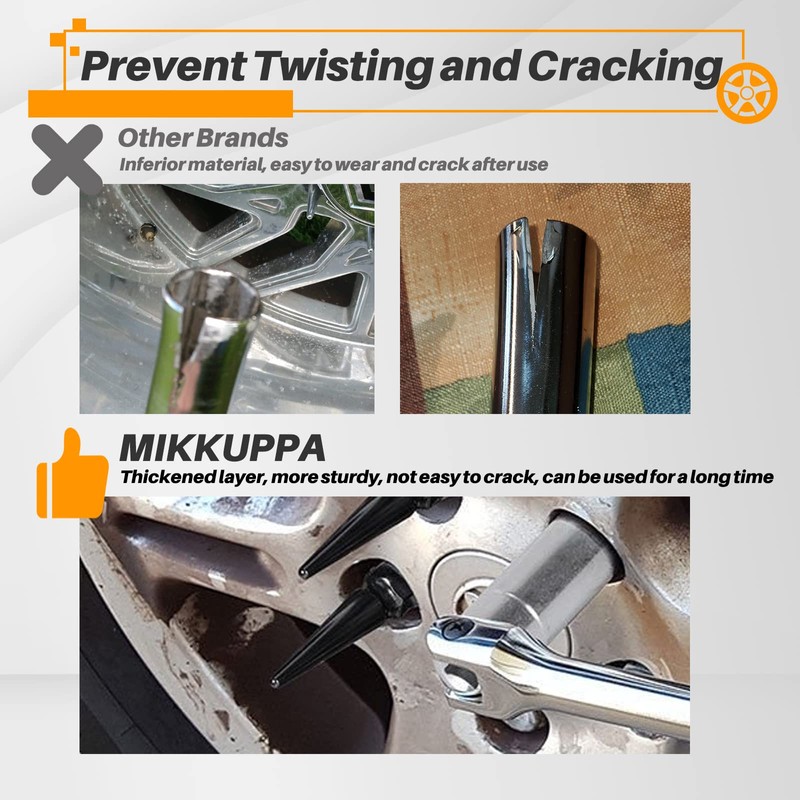 MIKKUPPA Spike Lug Nuts Socket Key - Solid Socket with