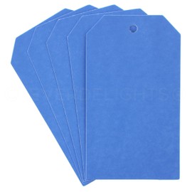 CleverDelights Blue Price Tags - 2" x 3.5" - 100 Pack - Paper Gift Tag