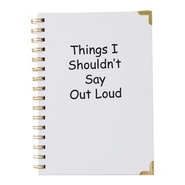 Hoolaroo Things I shouldn't say out loud - Journal plain A5 Notebook Spiral Bound Gift For Friend Women