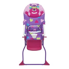 Cosco Kids Folding High Chair for Babies and Toddlers (from 6 Months to 50 lbs) Simple Fold Deluxe with 3-Position Tray, Portable High Chair, Monster Shelley