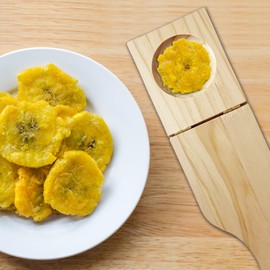 Tostones Plantain Press Wooden Tostonera Para Platanos Fried Banana Masher for 3.3'' Tostones and Stuffed Plantains, 10.5''x4.5''x1''