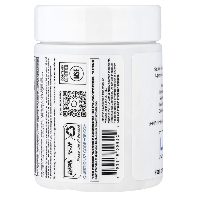 CodeAge 안티옥시던트 리포소말 글루타치온 캡슐 60정, 60정, 1개 CodeAge Antioxidant
