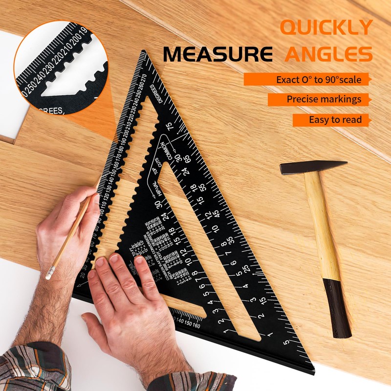 Speed Square Set, AivaToba 12 Inch/300mm Aluminum Alloy Metric Triangle