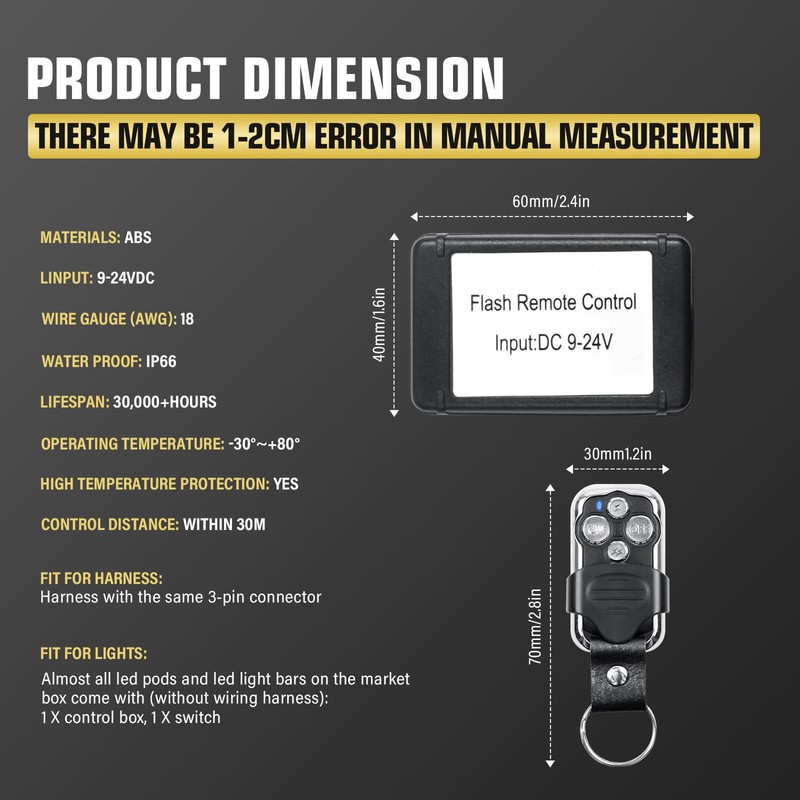 RIGIDON Work Light Wiring Harness Cable Set Relay Adapter for