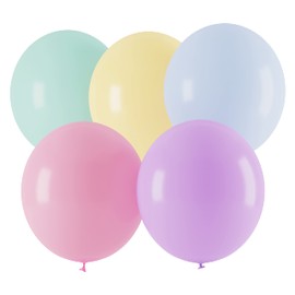 25 Extra Large Pastel Balloons for Parties - 18 Inch Giant Jumbo Balloons Bulk Pack - Big Assorted Blue, Purple, Yellow, Green and Pastel Pink Balloons for Unicorn, Easter, Matte, or Macaron Party