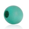 40 Painted Light Teal Green Large Hole Wood Macrame Bead